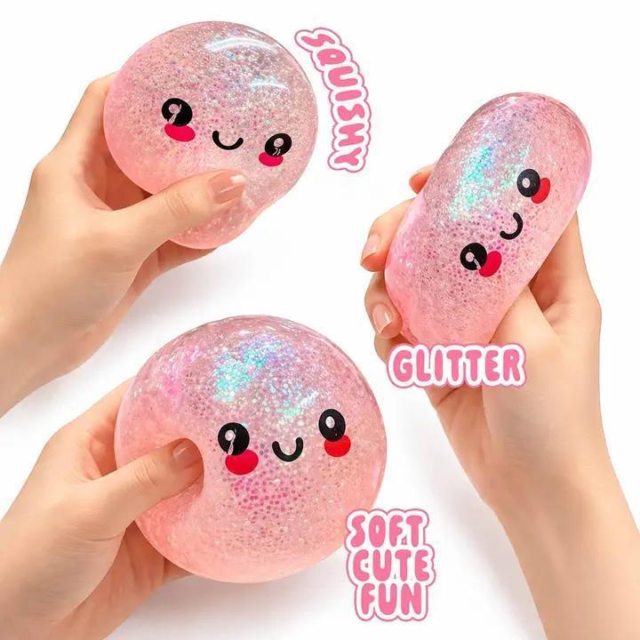 Rainbow Dumpling Mystery Squishy Glitter Dumpling Stress Relief Toy