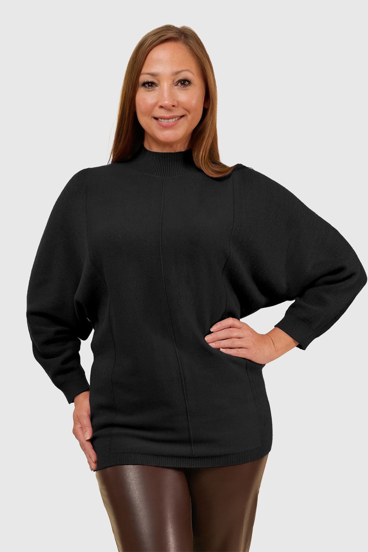 HEATHERED MOCK NECK SWEATER