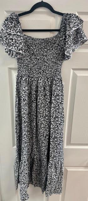 Spring Floral Flutter Sleeve Dress