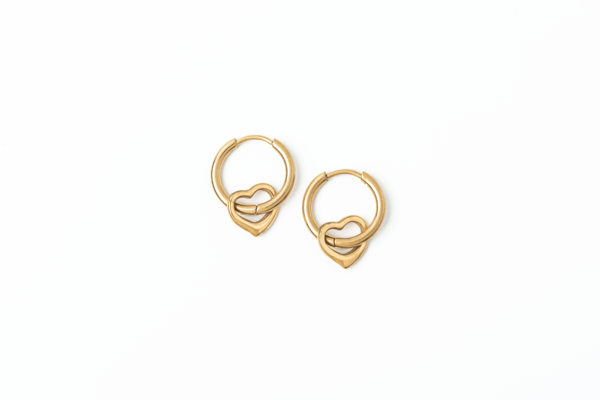 Meralora Heart Huggie Earrings