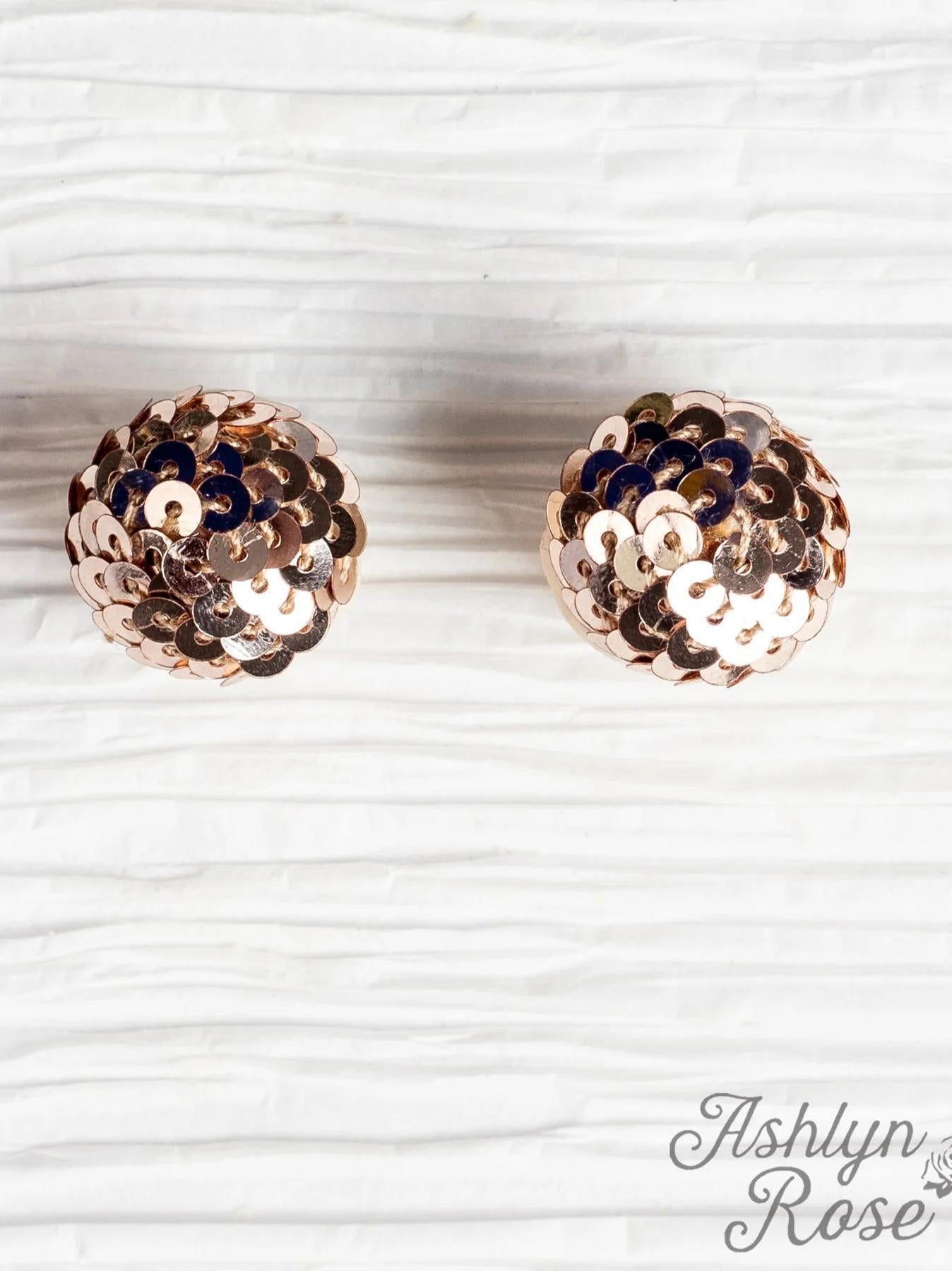 G&E Sparkle in your eyes sequins stud rose gold