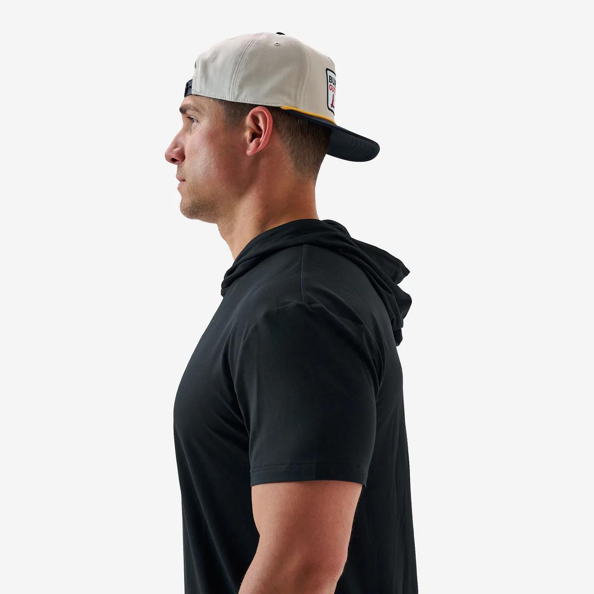 BURLEBO Short Sleeve Performance Hoodie - Black