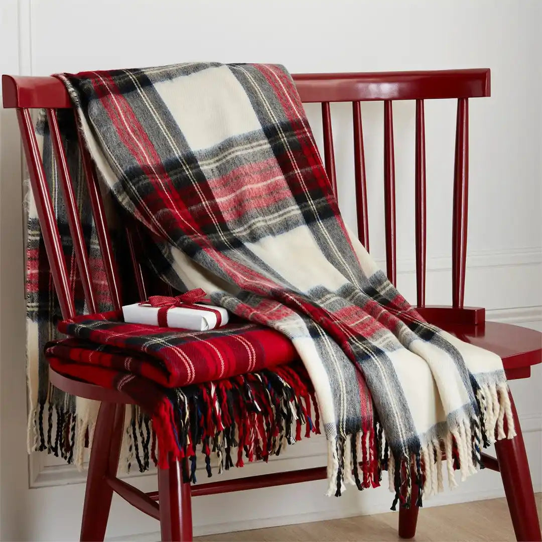 RED PLAID THROW BLANKET