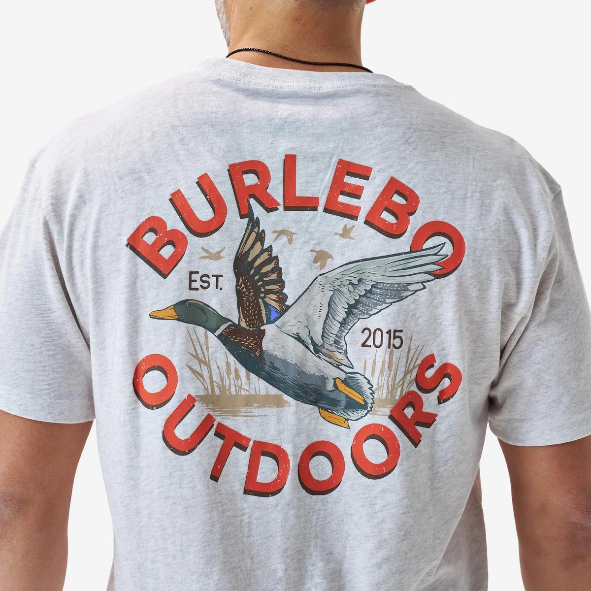 BURLEBO Short Sleeve Tee - Old School Duck Hunt - Heather Oatmeal