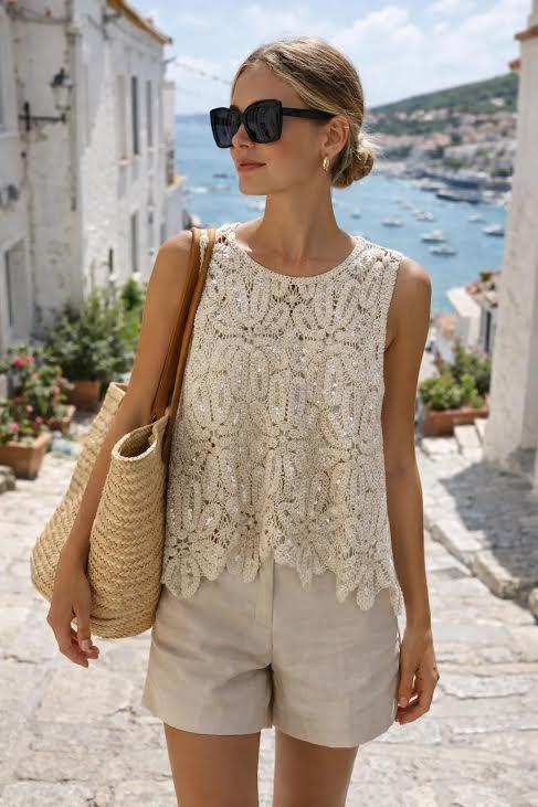 Sequin Crochet Tank