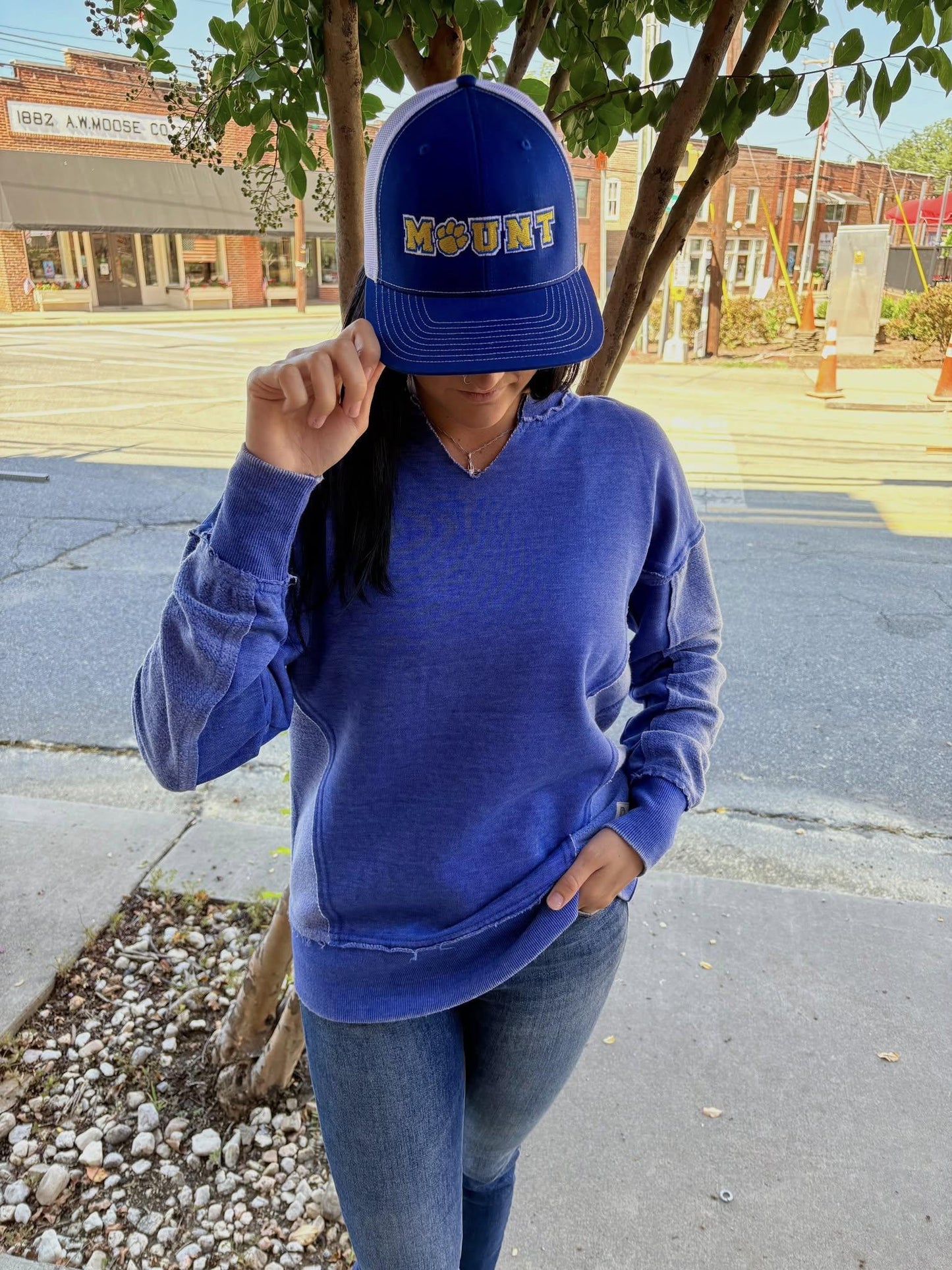 Super Soft Slit V-Neck Sweatshirt