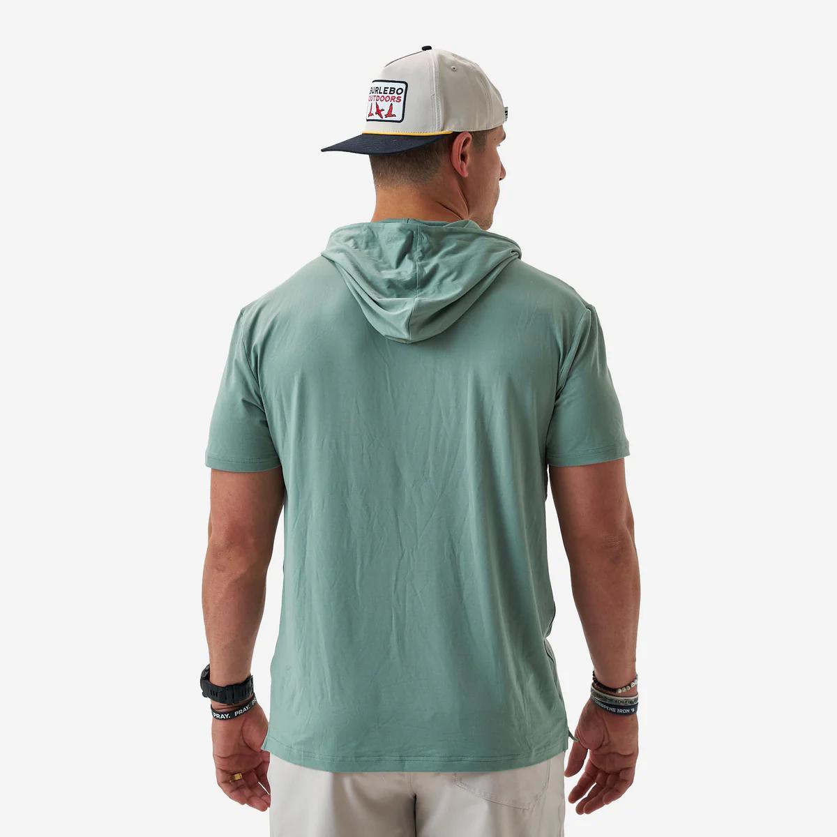 BURLEBO Short Sleeve Performance Hoodie - Sage