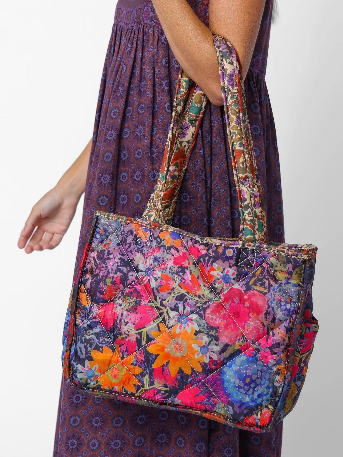 Natural Life Reversible Puffy Tote Bag