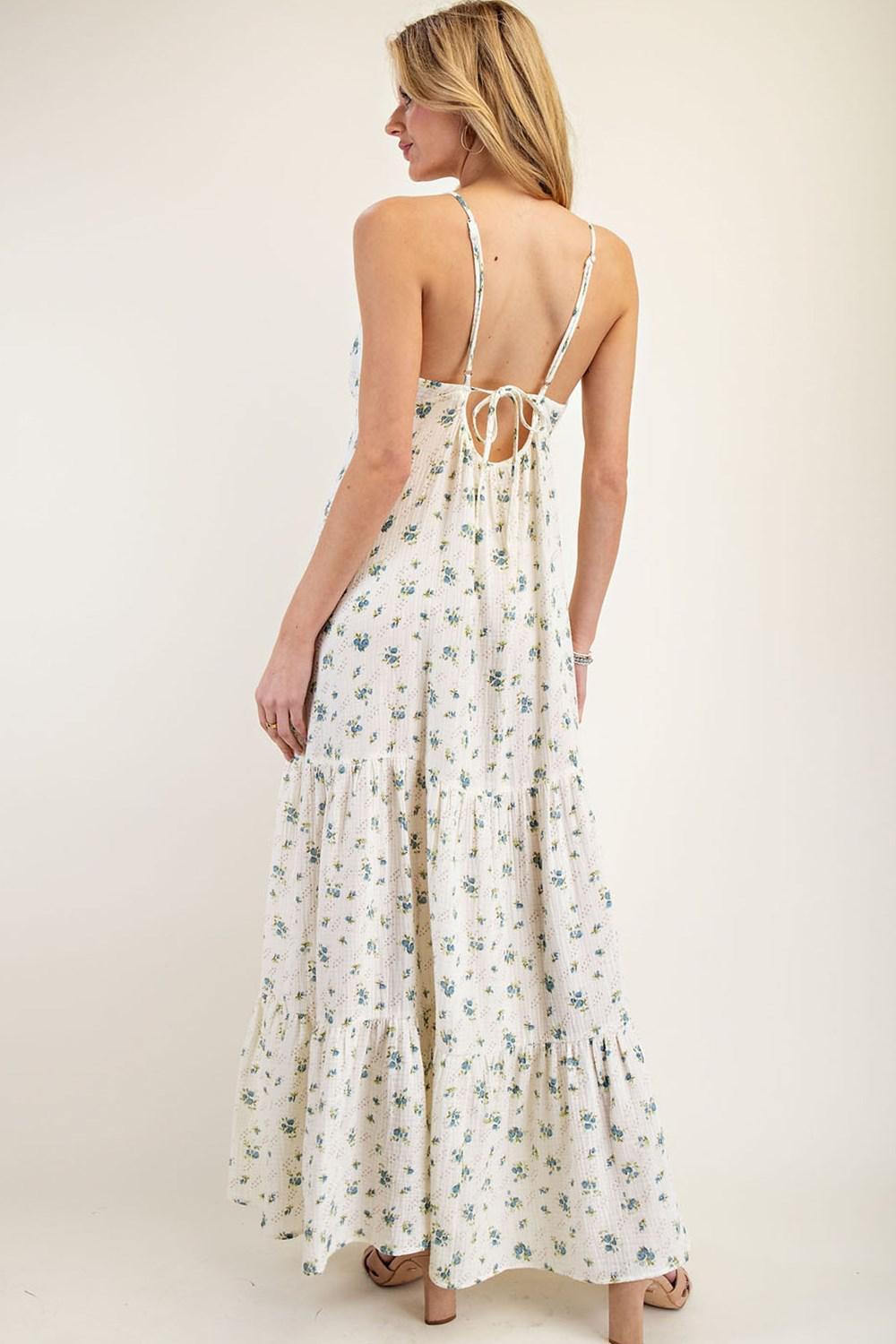 Floral Printed Tiered Maxi Dress DH12408