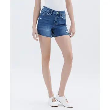 Lovervet High Rise Raw Hem Denim Shorts LV1638