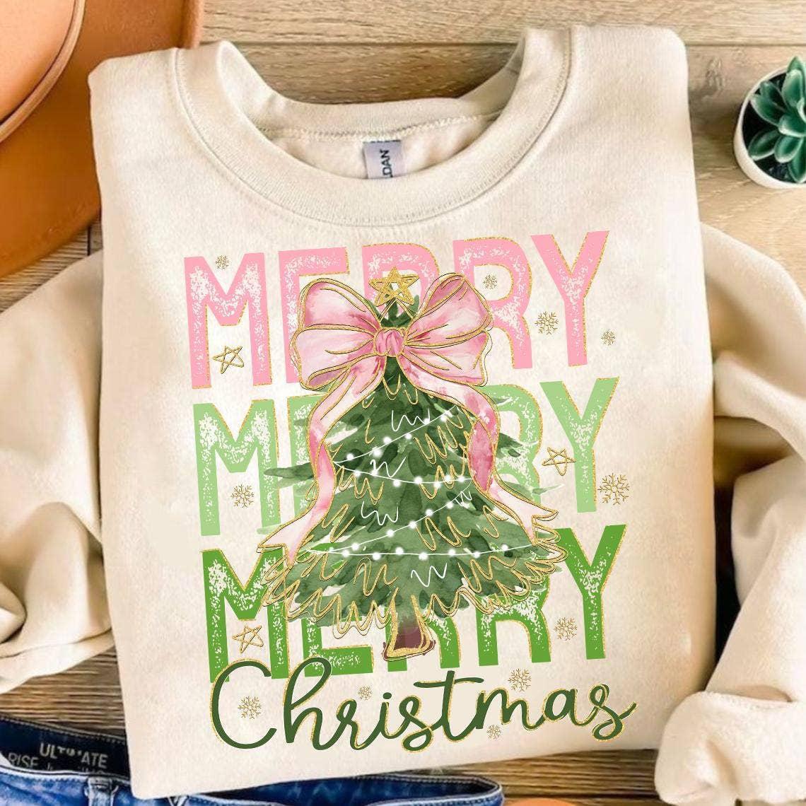 Coquette Christmas  Tree Sweatshirt