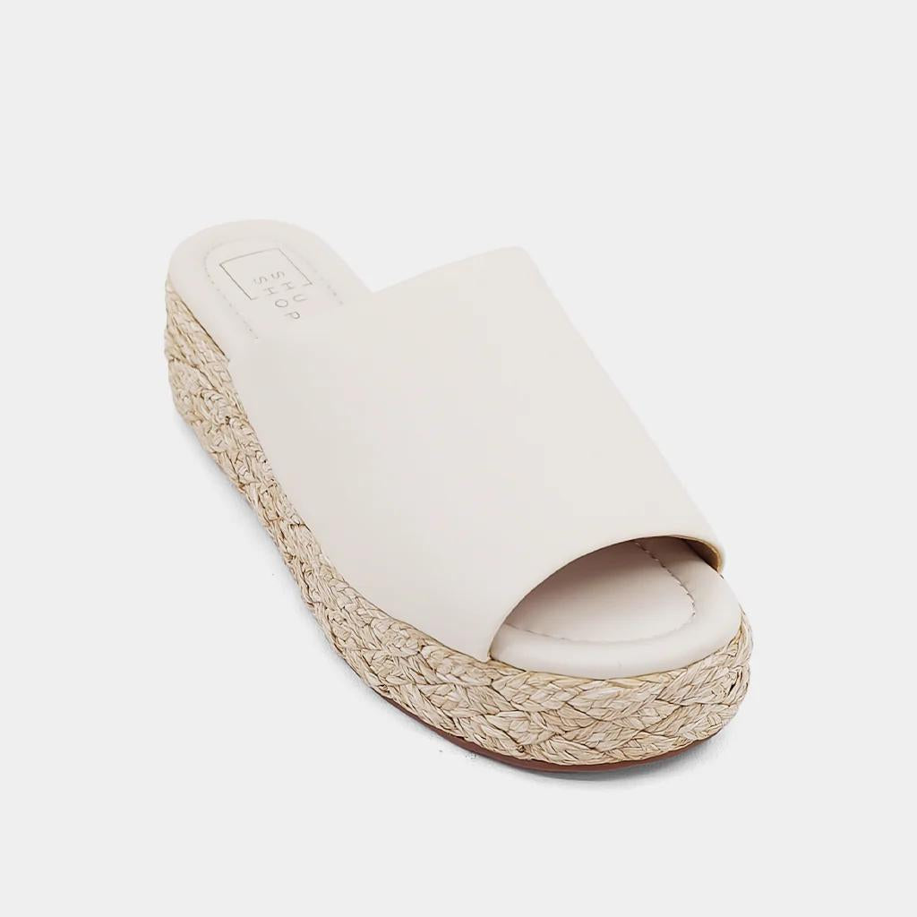 ShuShop Lizzie Bone Woven Wedge Shoe