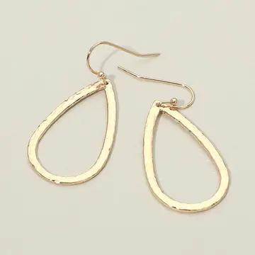 Gemoetric Metal Teardrop Earrings - GOLD