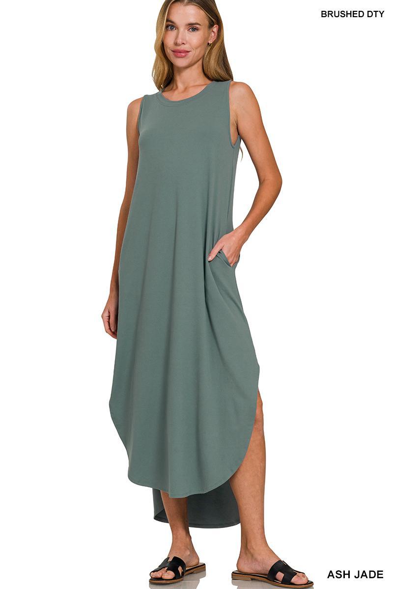 Side Slit Dress with Pockets