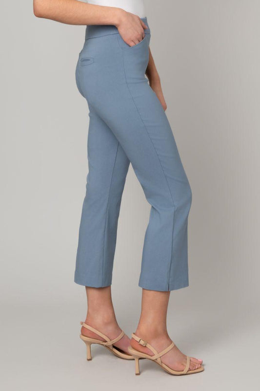 Dusty Blue Millennium Cropped Flare Pant