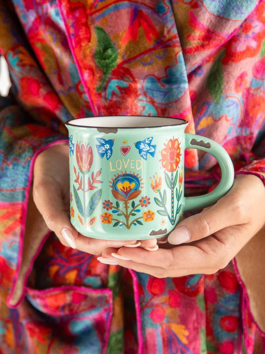 Natural Life Camp Coffee Mug "LOVED"