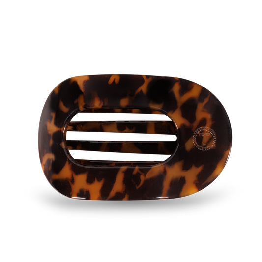 TELETIES Round Flat Hair Clip | Medium | Tortoise