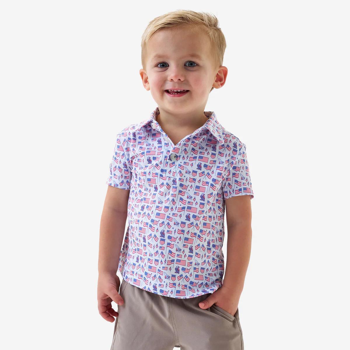 BURLEBO Youth Performance Polo - Old Glory