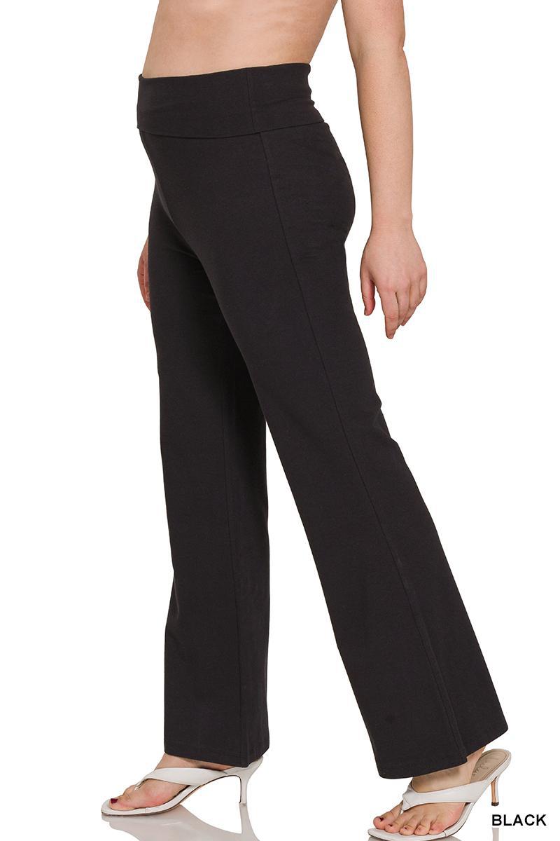 Zenana SP-227X5 Plus Premium Cotton Yoga Flare Pants