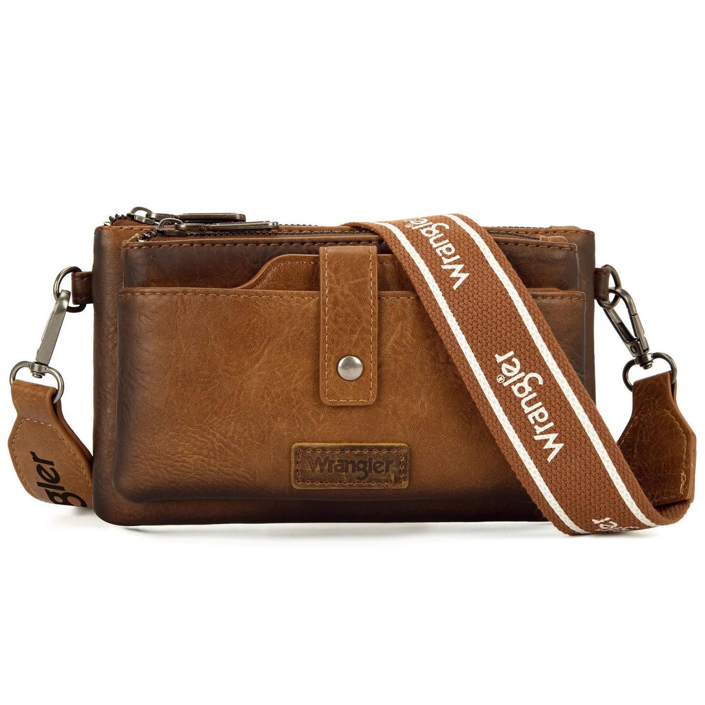Wrangler Dual Zipper Compartment Crossbody Bag