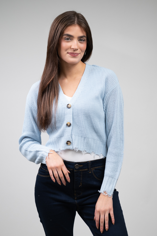 Cropped Button Front Cardigan