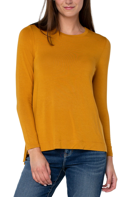 L/S V-Neck Hi-lo Top