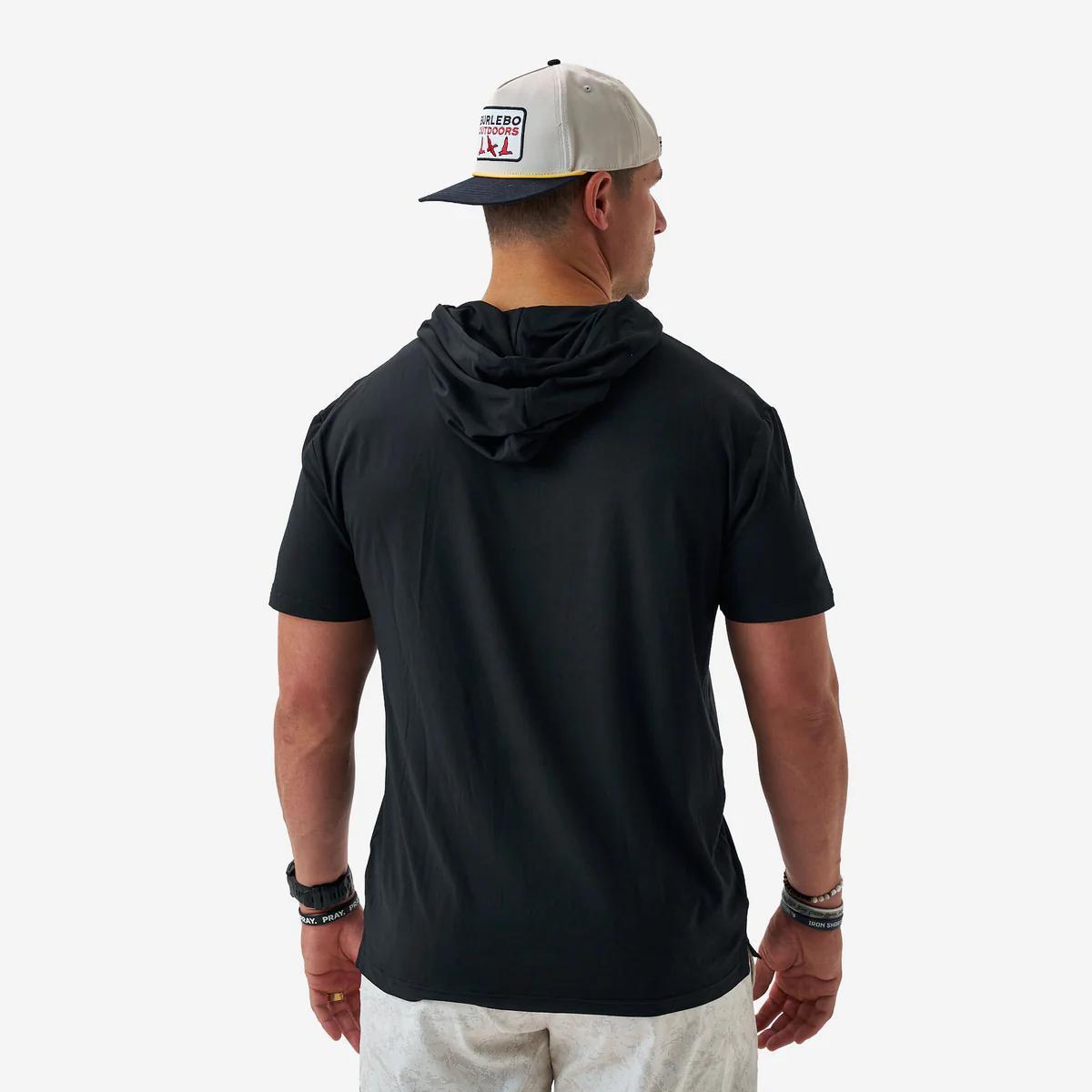 BURLEBO Short Sleeve Performance Hoodie - Black