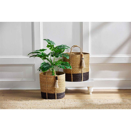 Two-Tone Black Basket Se