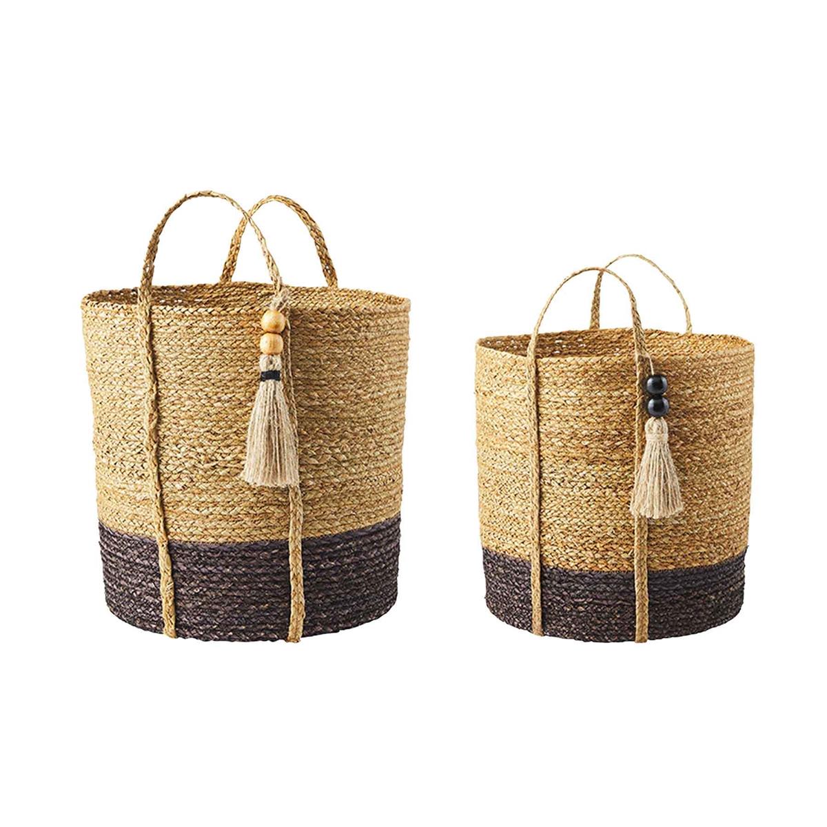 Two-Tone Black Basket Se