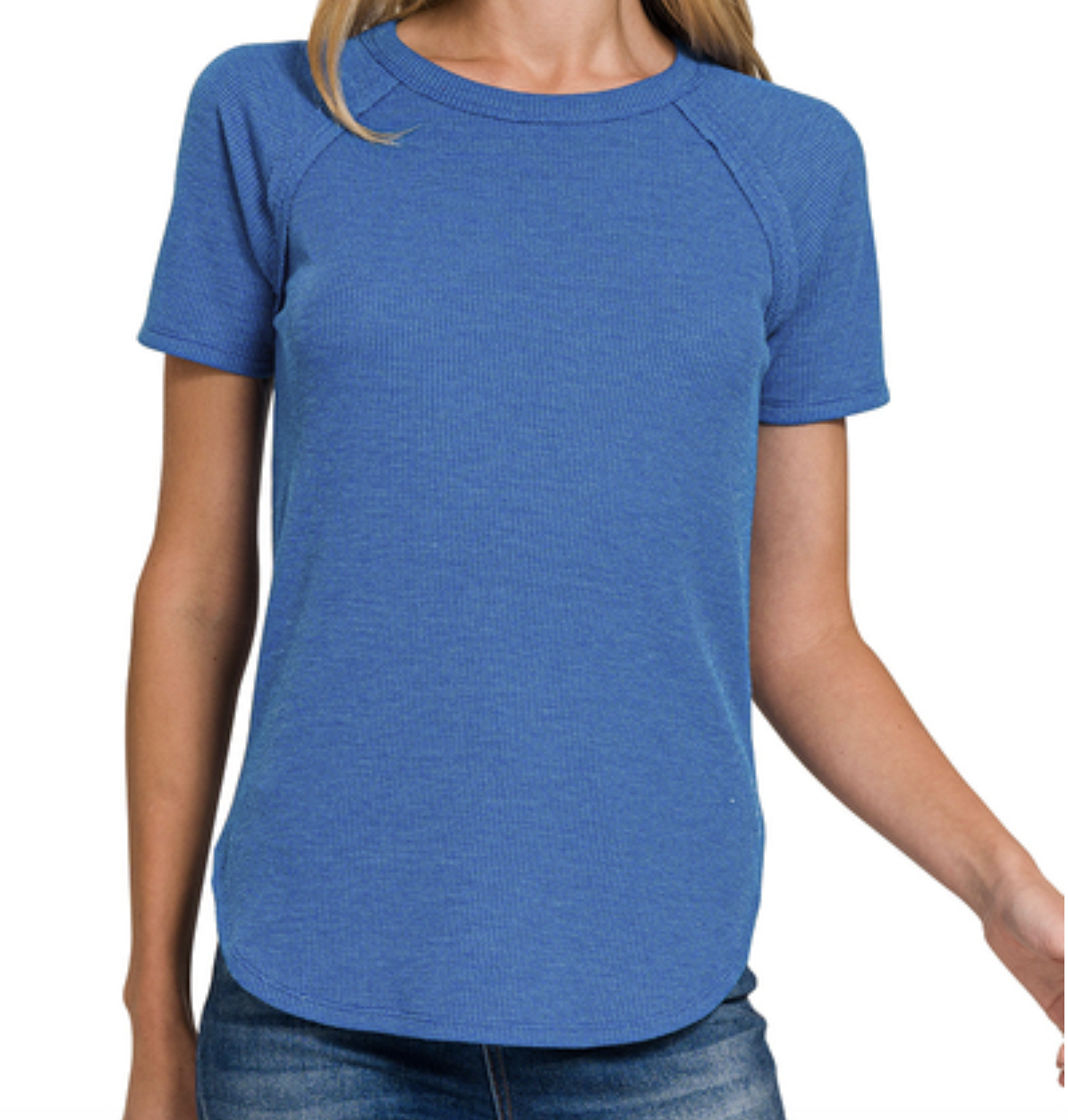 Zenana BABY WAFFLE SHORT SLEEVE TOP