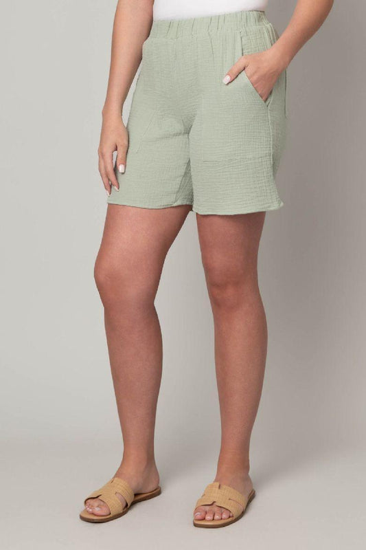 Cotton Gauze Pull On 7" Inseam Short (Multiple Colors)