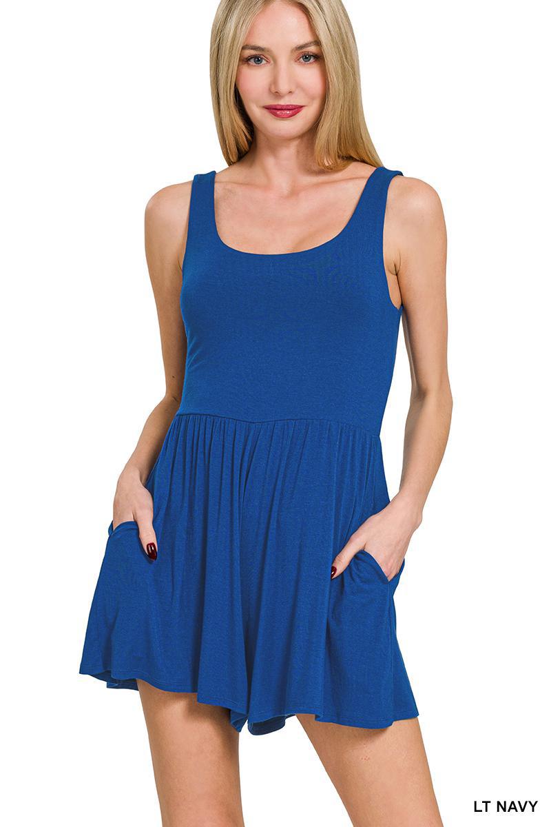 ZENANA RP-8557Y Double Layered Tank Romper