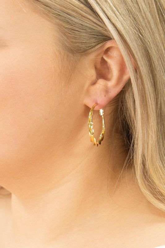 G&E Twisted Hoop Gold