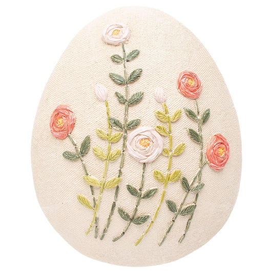 6" Tall Floral Embossed Resin Easter Egg