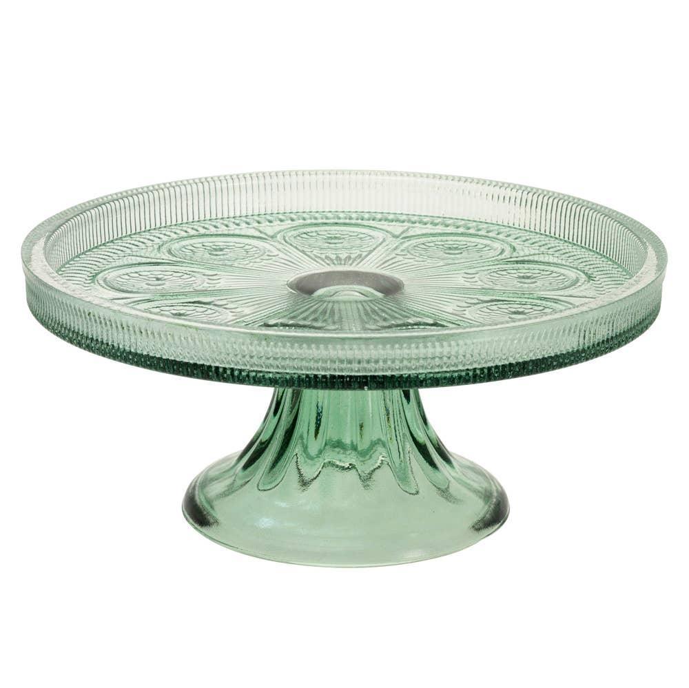 8.25" Dia Codi Glass Cake Stand - Pink or Green