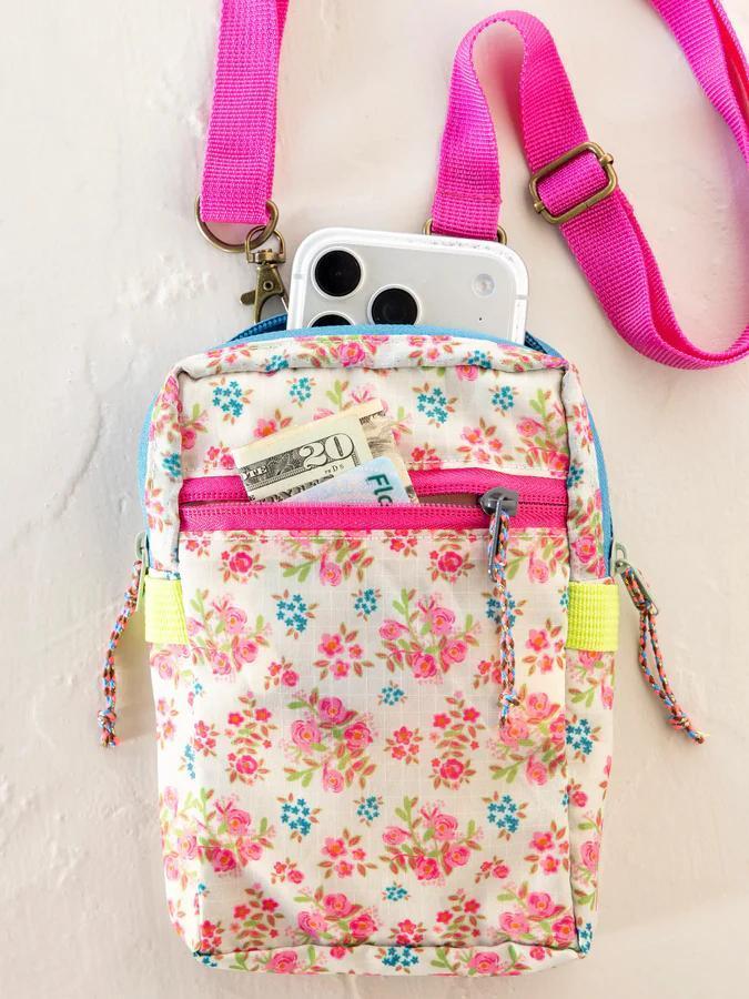 Natural LIfe - 8-in-1 Pocket Crossbody - Pink Bouquet