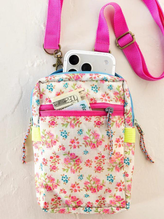 Natural LIfe - 8-in-1 Pocket Crossbody - Pink Bouquet