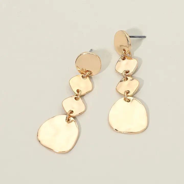 Abstract Metal Plated Link Drop Earrings - 3 Styles