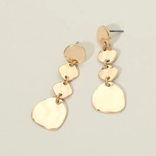 Abstract Metal Plated Link Drop Earrings - 3 Styles