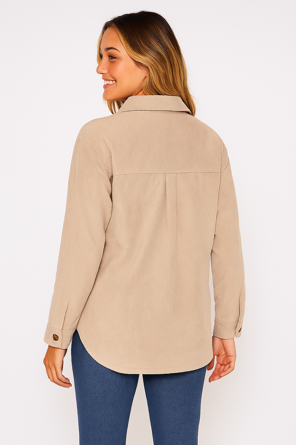 Corduroy Button Front Shacket