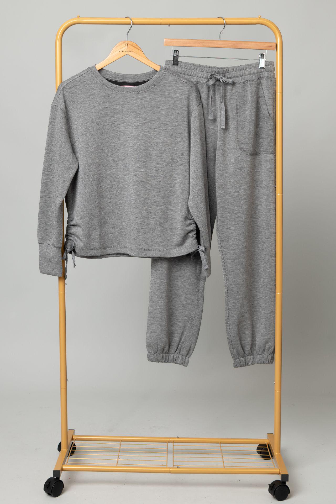 Silky Soft Ruched Side Top + Pull On Jogger Set