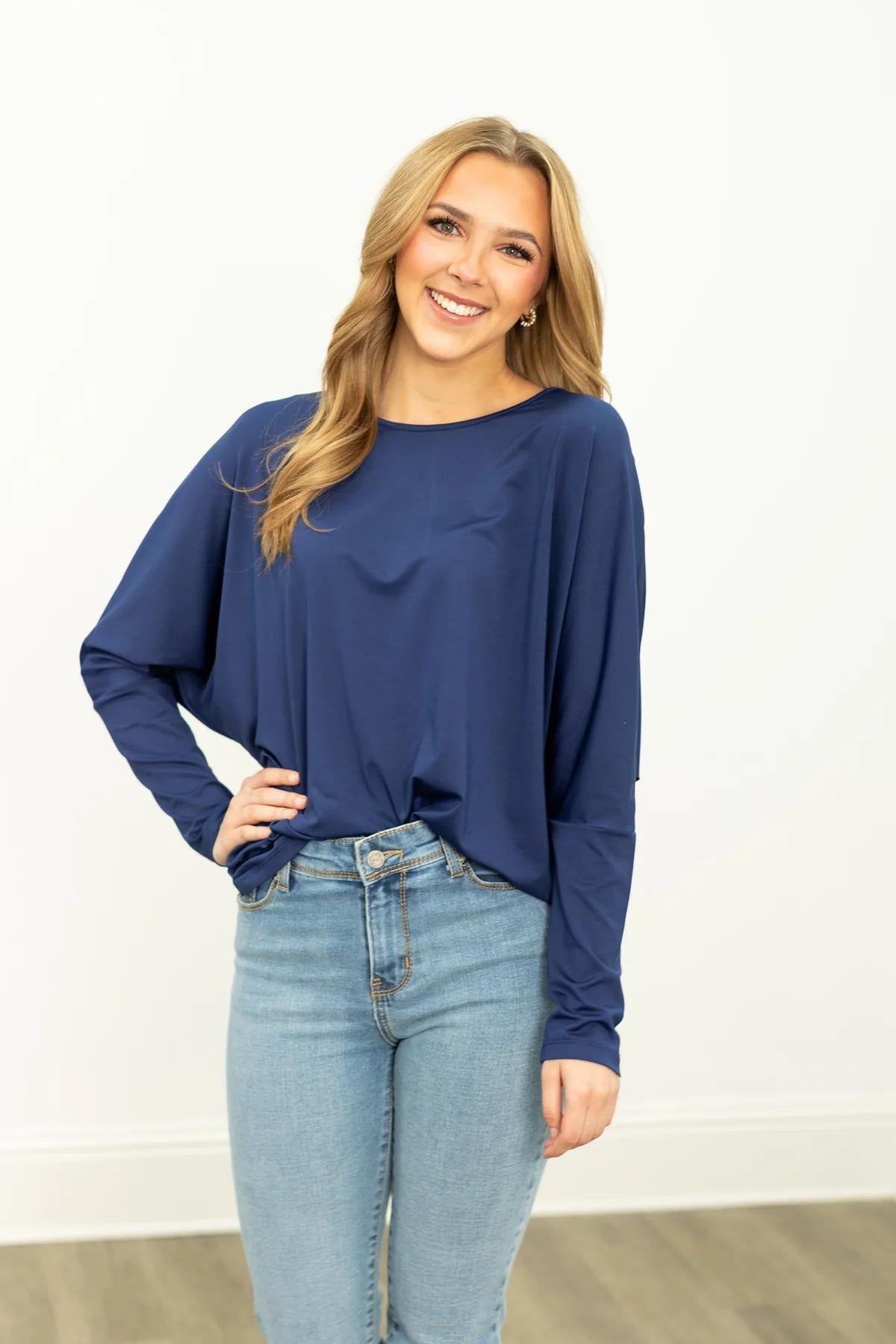 G&E Long-sleeve Crewneck, Navy