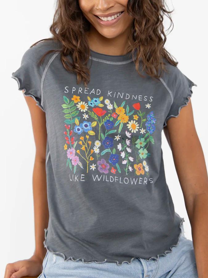 Natural Life Lily Cotton Short Sleeve Tee Shirt Spread Kidness