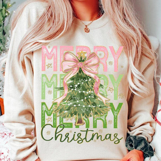 Coquette Christmas  Tree Sweatshirt