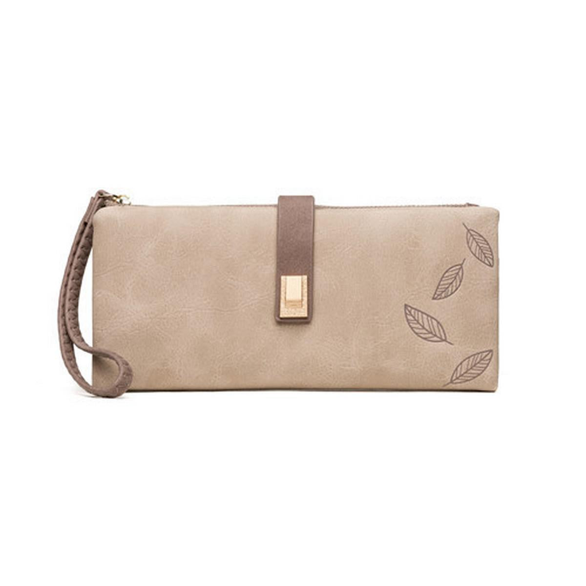 Women's Long Vintage Matte Zip CLUTCH