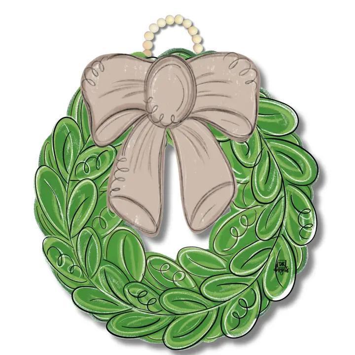 Dk Mocha Bow Wreath Door Hanger