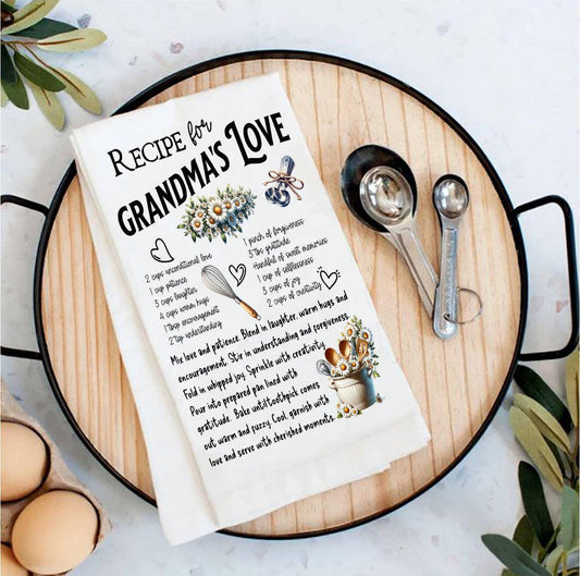 Grandma's Love Recipe Tea Towel