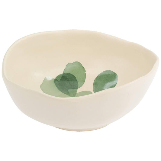 6.5" Leaf And Stem Ceramic Bowl