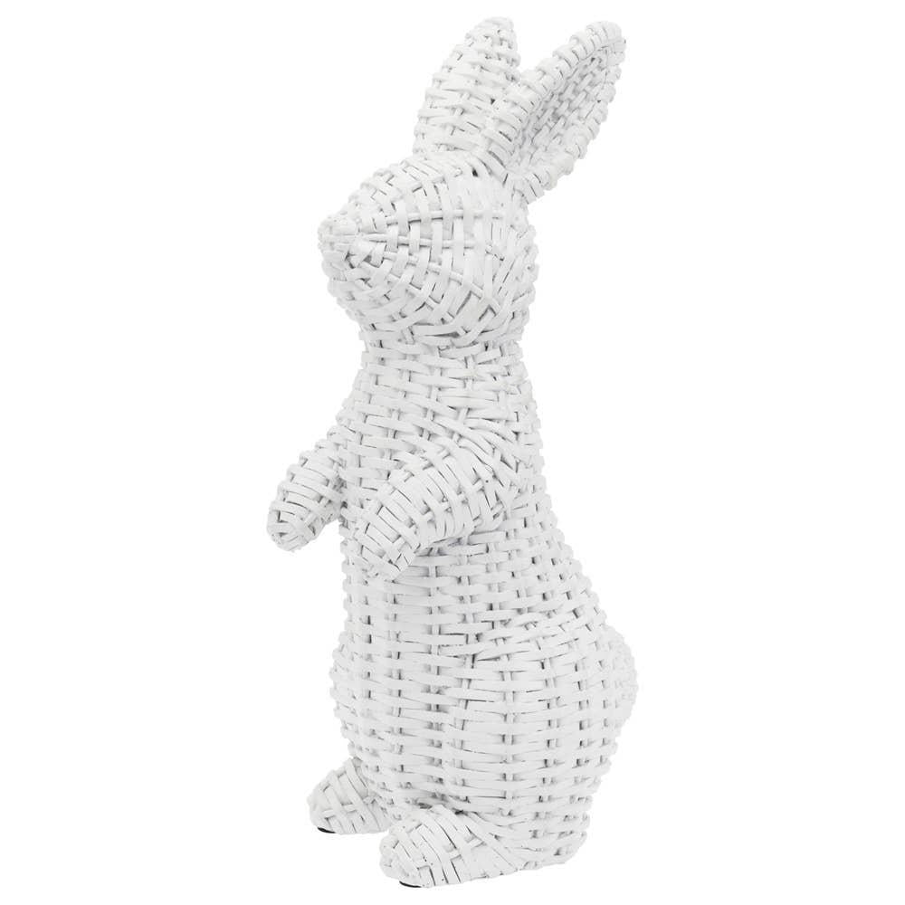 White Wicker Resin Standing Bunny Easter - 8" or 10"