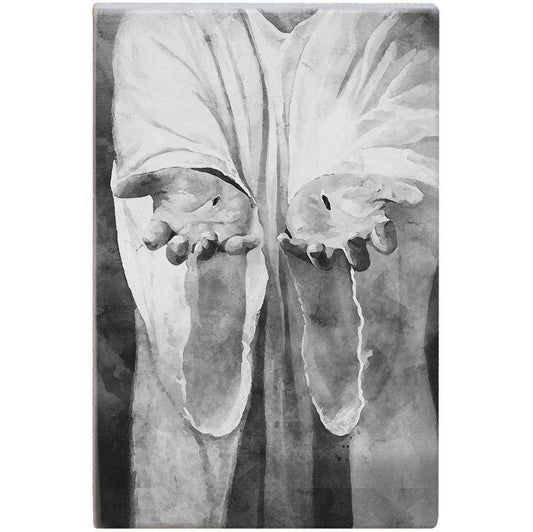 B&W Jesus Hands - Small Talk Rectangle
